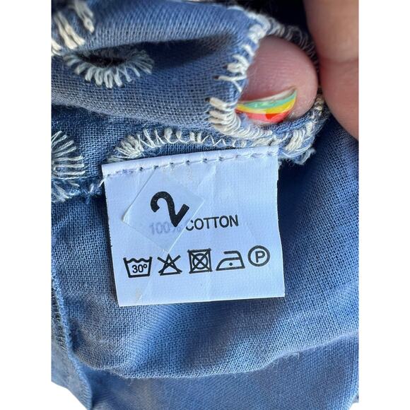 Colori di Mare Italian Boho Embroidered Lace Dress Eyelet Paisley Size XL - Picture 4 of 9